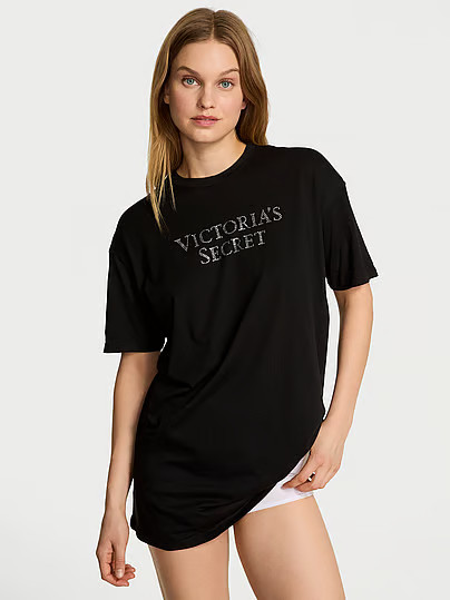 100% Cotton Oversize Sleep Tee, Black, Xlxxl - Women's Sleepshirts - Victoria's Secret | Victoria's Secret (US / CA )