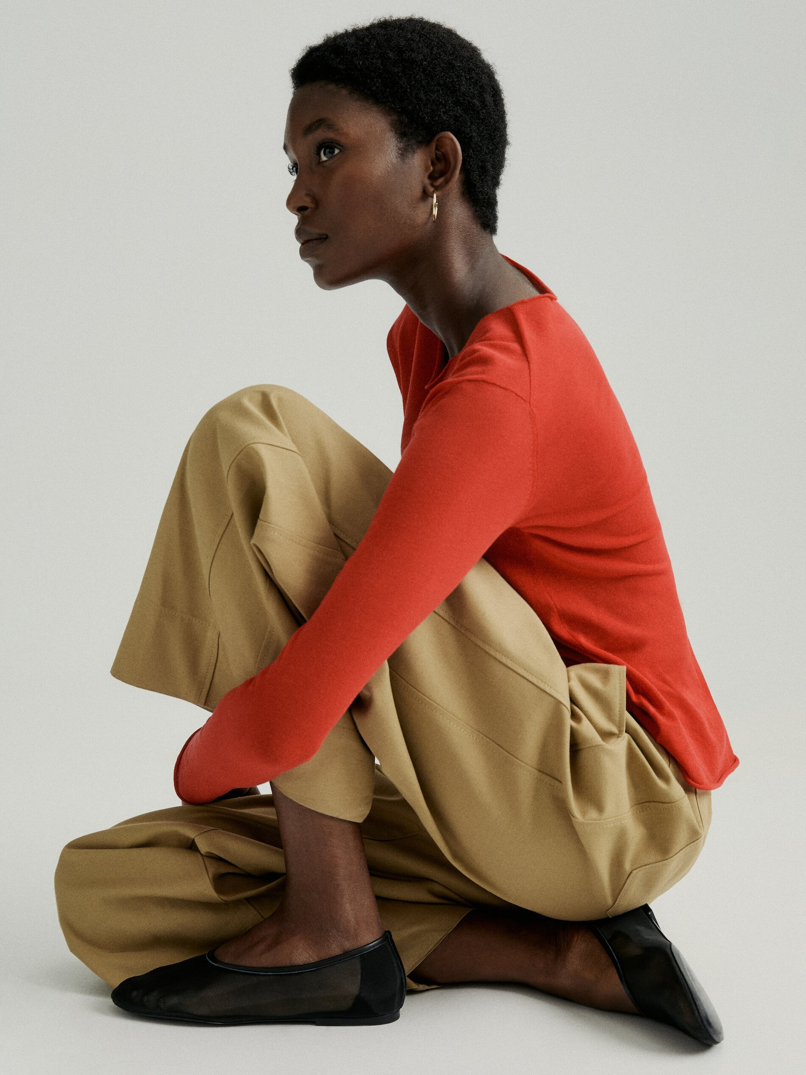 Mesh ballet flats | Massimo Dutti US