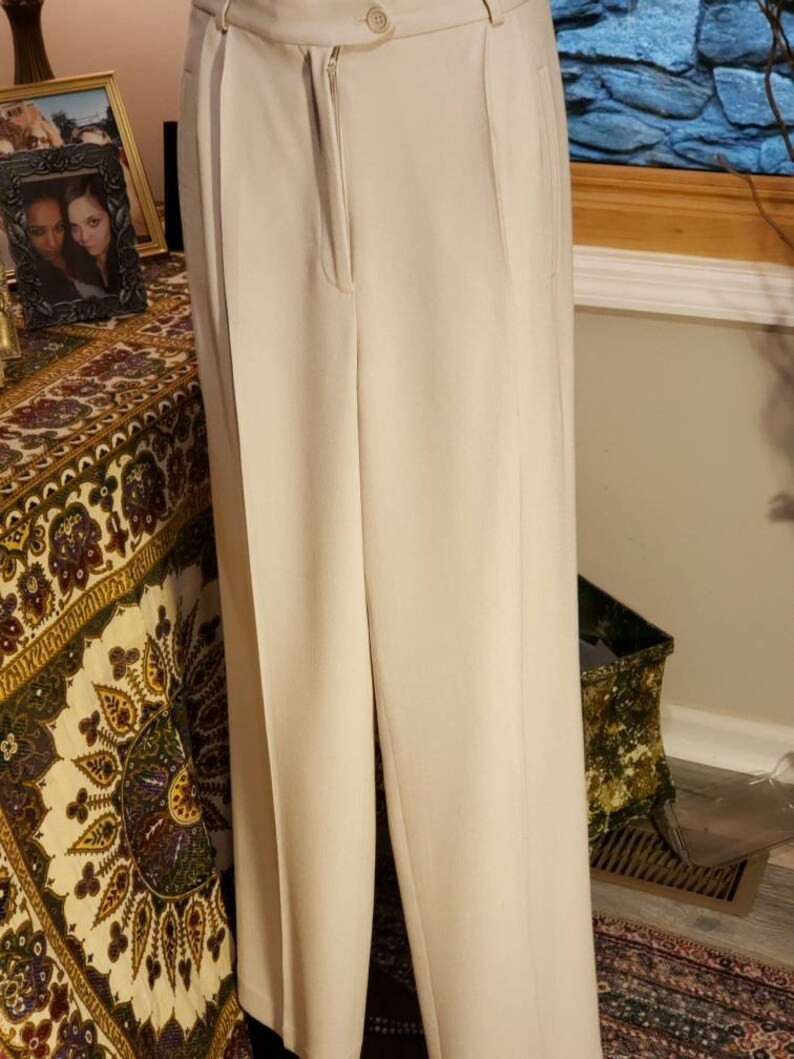 Nygard Cream Pleat Womens Pocket Trousers - Etsy | Etsy (US)