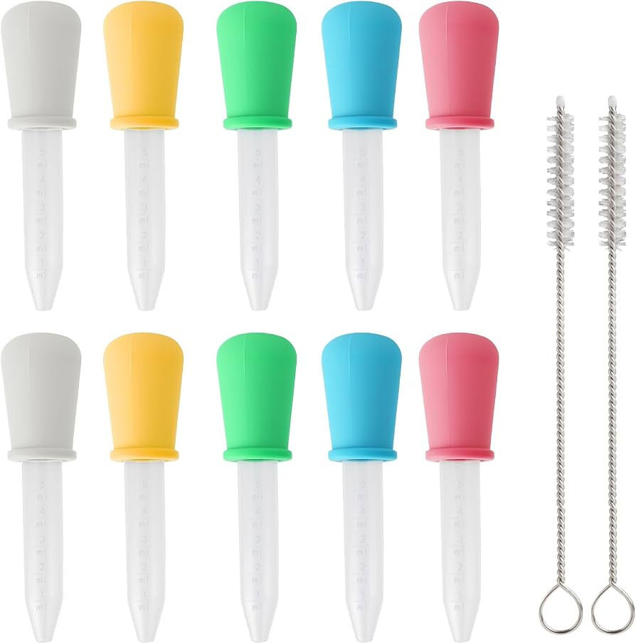10-Pack Multi-Color Silicone and Plastic Droppers Pipettes, 5ml Capacity with Precision Scale, In... | Amazon (UK)