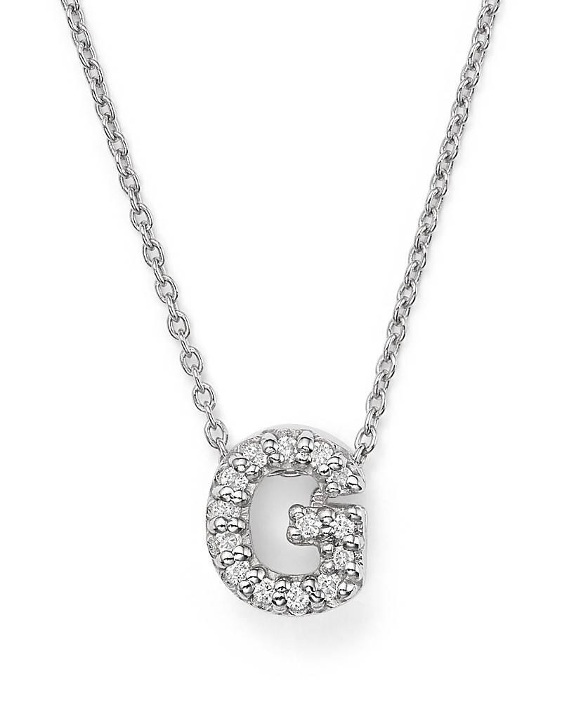 Roberto Coin 18K White Gold Initial Love Letter Pendant Necklace with Diamonds, 16 | Bloomingdale's (US)
