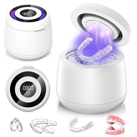 Ultrasonic Retainer Cleaner Machine, Dynamic 42-48kHz Dental Cleaning Pod with Digital Timer, 200... | Amazon (US)
