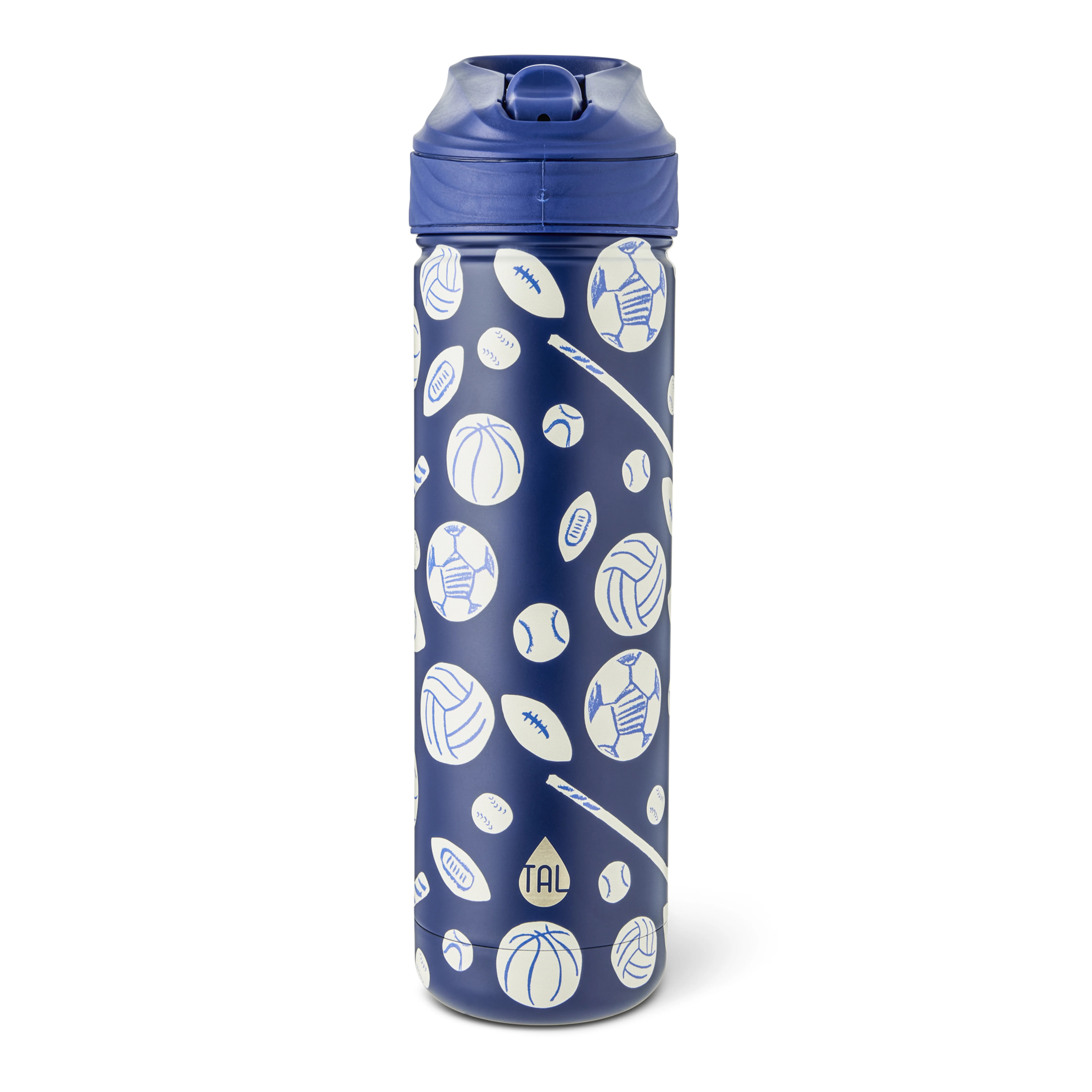 TAL 26oz Stainless Steel Ranger Water Bottle with Easy Sip Straw, Blue Sport | Walmart (US)