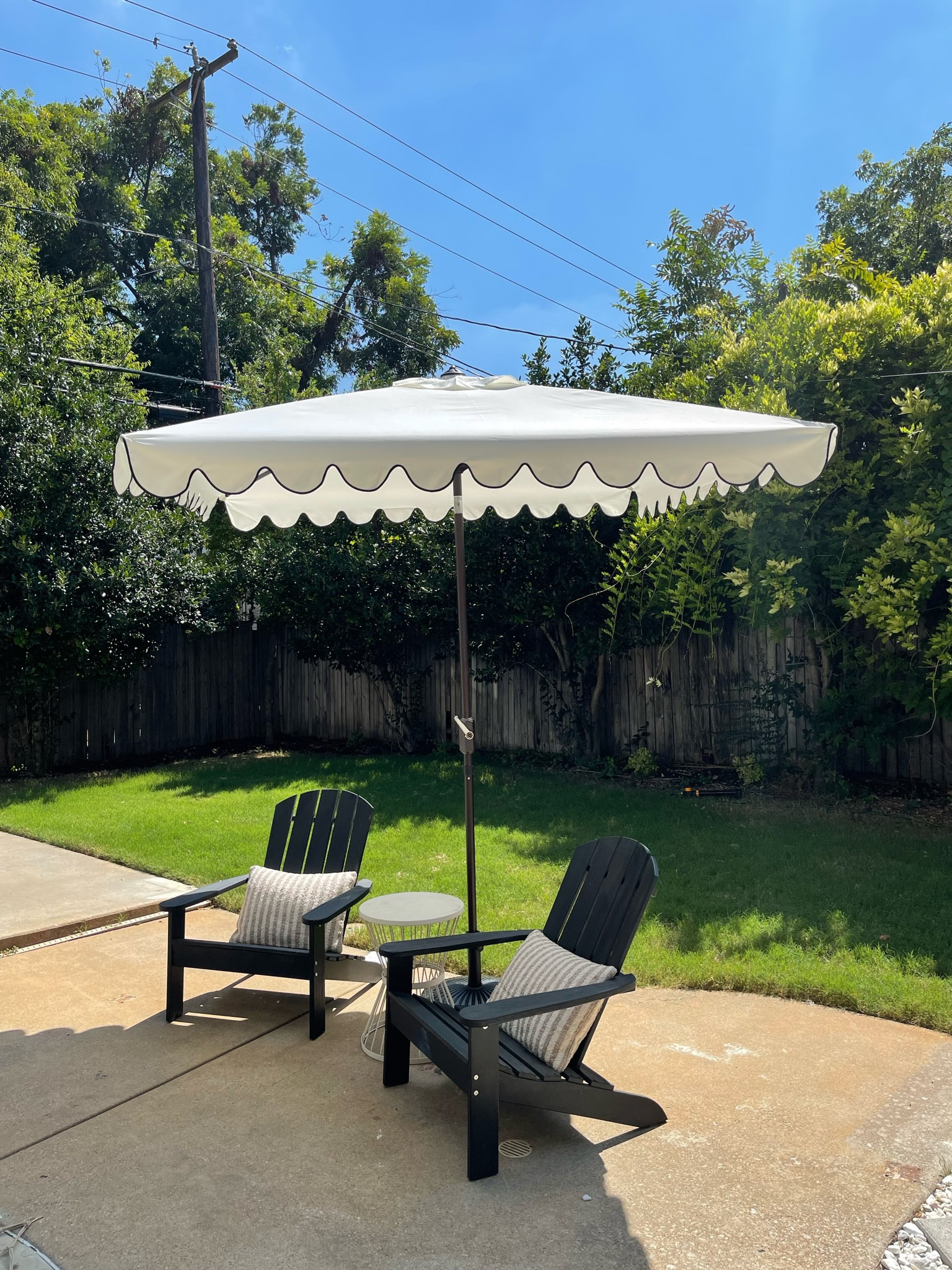 Patio Decor // Outdoor furniture, home decor, outdoor decor, patio, patio furniture, patio decor, throw pillow, outdoor umbrella, outdoor pillow, outdoor pillow covers, side table, patio chairs outdoor area rug, planter, pillow cover, chair, wicker chair, coffee table, CB2, wall mirror, outdoor string lights, dining chair, fire pit, outdoor dining table, outdoor couch, Walmart finds, Walmart decor, Walmart home decor, modern home decor
