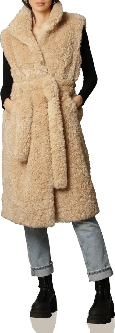 Faux Fur Belted Longline Vest | Nordstrom