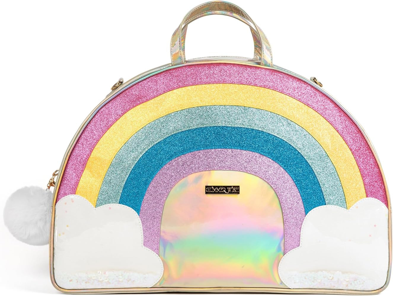 Glimmer Wish Unicorn Rainbow Overnight Bag with Detachable Strap, Large Duffel Bag for Girls, Wee... | Amazon (US)