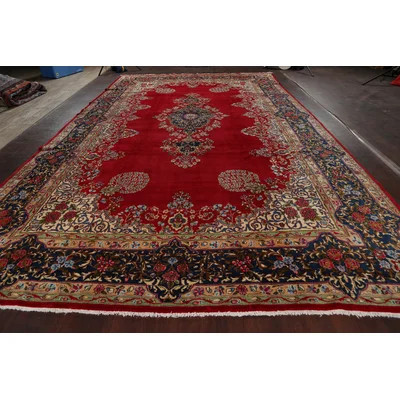 One-of-a-Kind Suleman Hand-Knotted 1970s 9'11" x 16'9" Wool Area Rug in Red | Wayfair North America