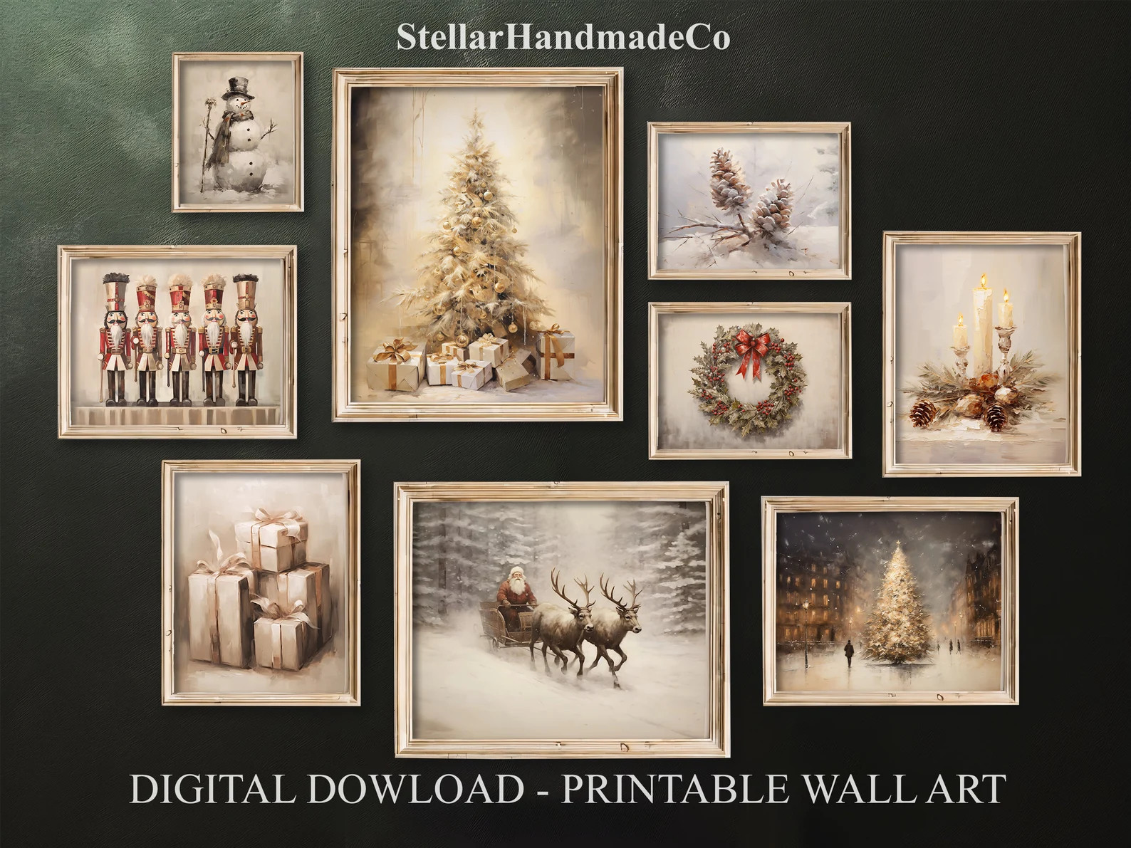 Vintage Christmas Winter Print Set 10 Christmas Prints - Etsy | Etsy (US)