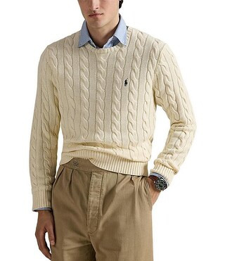 Cable-Knit Cotton Sweater | Dillard's