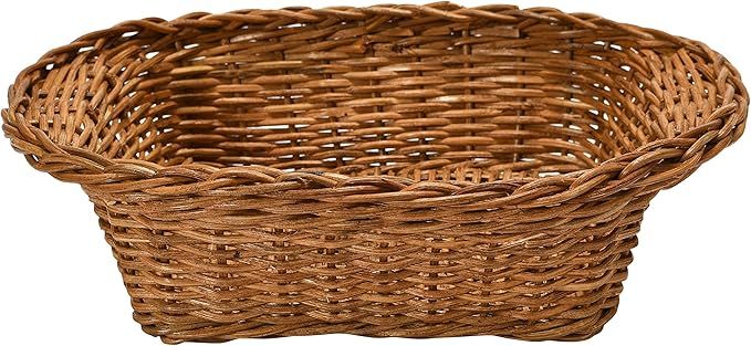 Creative Co-Op Hand-Woven Rattan Casserole Basket Baking Dish, 12"L x 10"W x 3"H, Brown | Amazon (US)