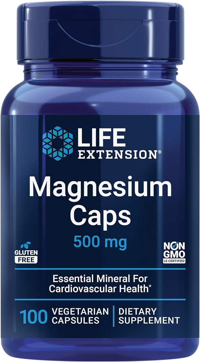 Life Extension Magnesium Caps, 500 mg, magnesium oxide, citrate, succinate, heart health, healthy... | Amazon (US)