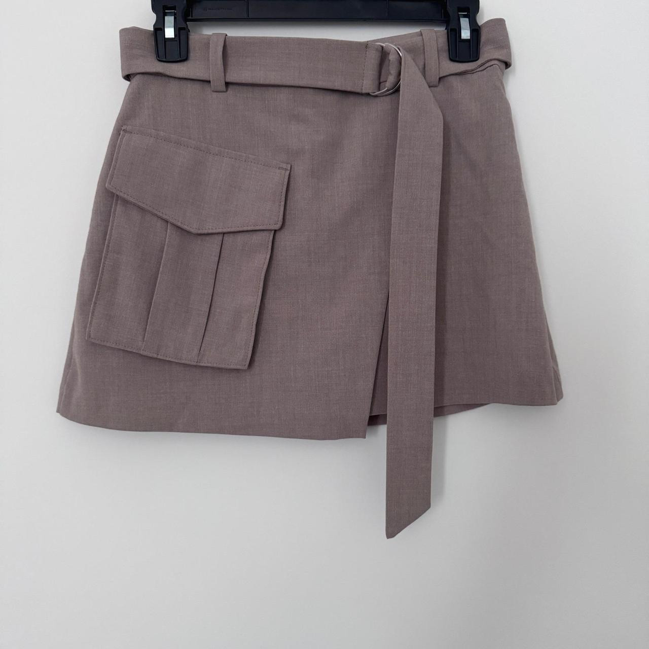 Abercrombie & Fitch Women's Mini Skirt - Pink/Brown | Depop US