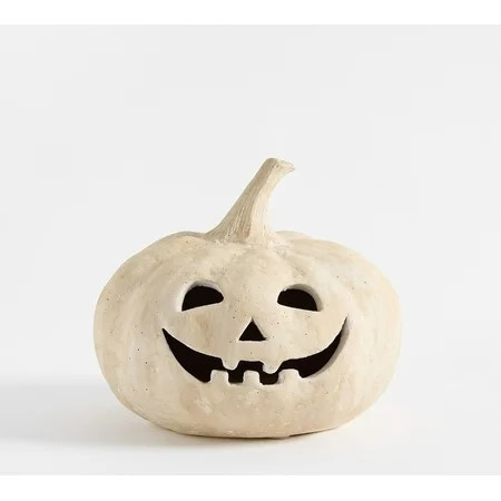 Hallowmas Handcrafted Terracotta Jack-O'-Lantern - Artisanal Halloween Decor with Hand-Carved Details | Kiln-Fired Clay Pumpkin for Fall Displays, Ideal Home Decor | Walmart (US)
