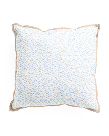 22x22 Outdoor Fish Wave Pillow | TJ Maxx