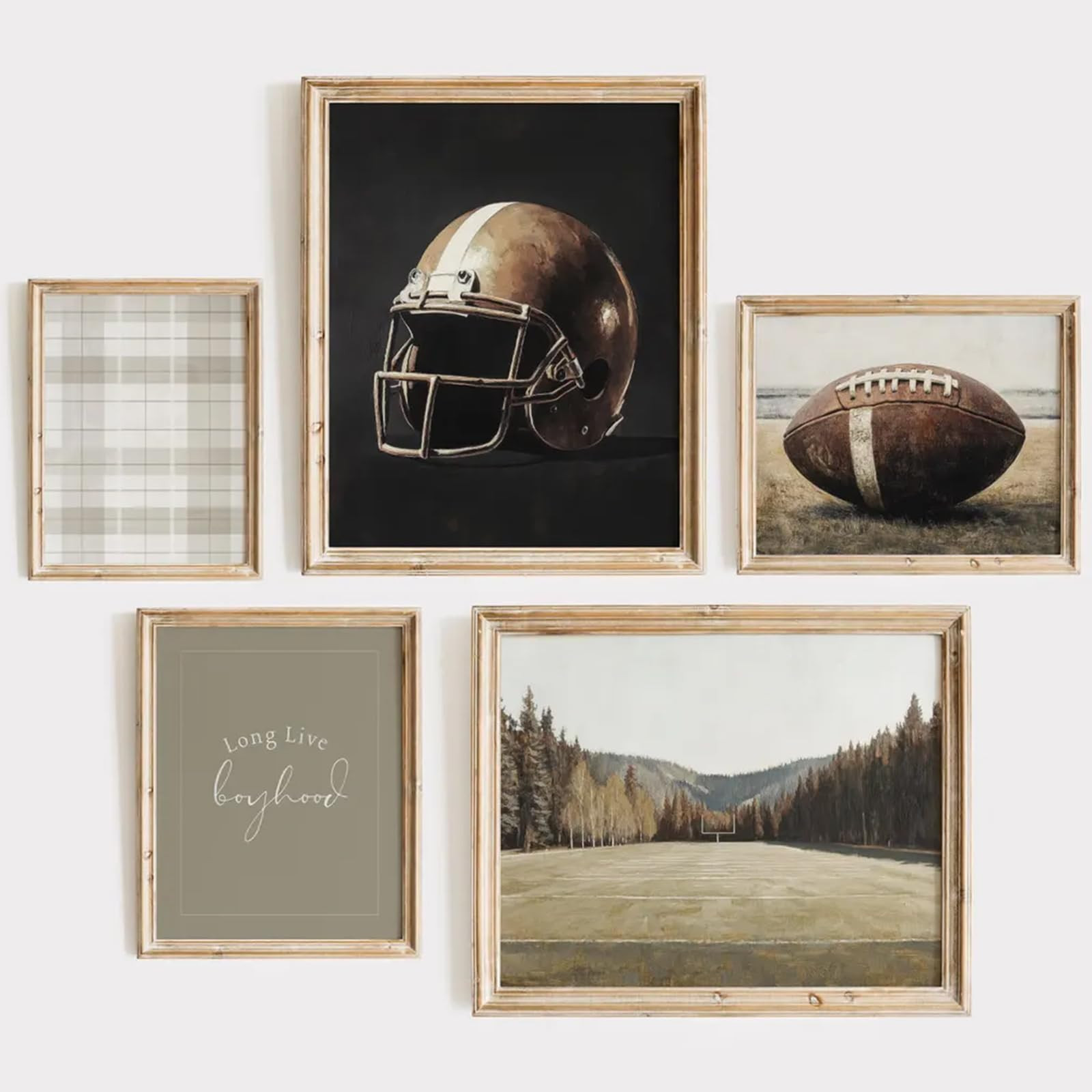 Football Nursery Wall Art Vintage Sports Canvas Wall Decor Boys Room Poster Rugby Football Sport Prints Sage Green Nursery Pictures Vintage Artwork for Boys Bedroom 8x10 Inch Unframed Set of 5 | Amazon (US)