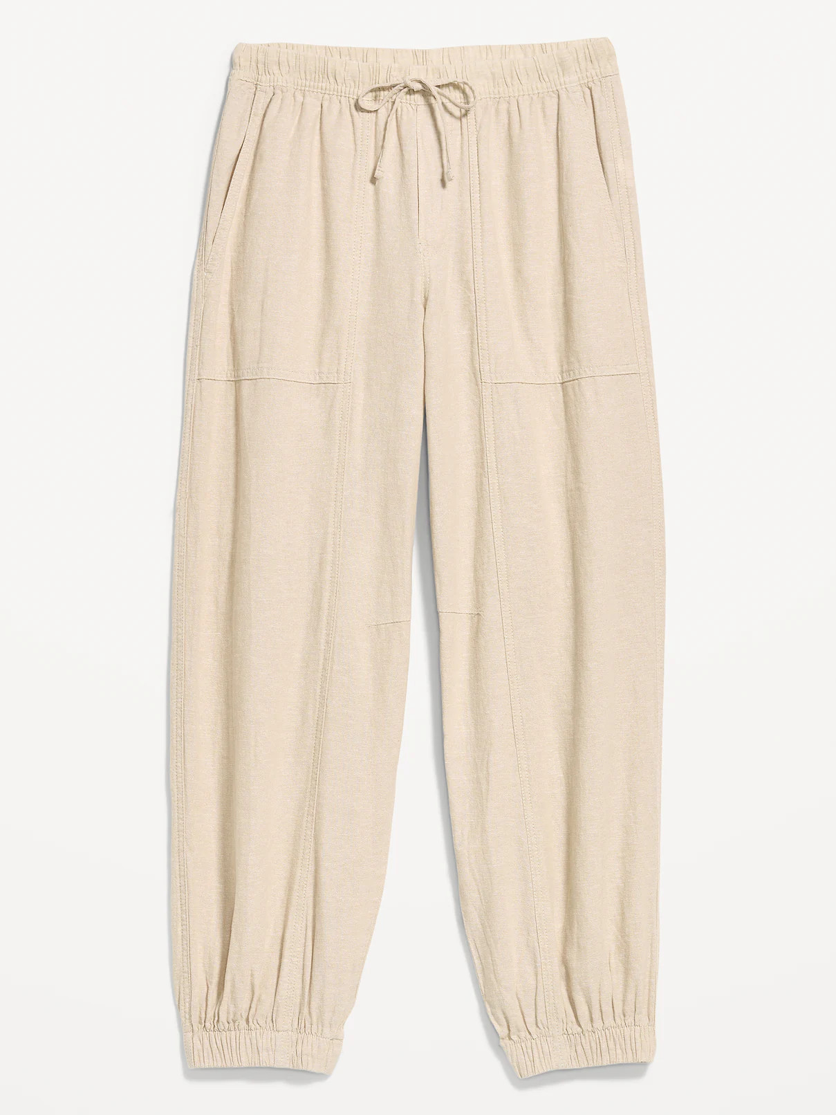 Mid-Rise Linen-Blend Utility Pants | Old Navy (US)