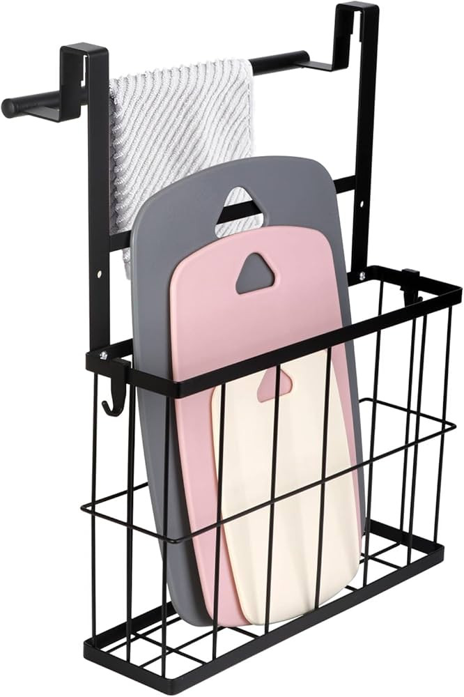 JSVER Over Cabinet Organizer Kitchen Cabinet Organizer, Cabinet Door Organizer with Towel Holder ... | Amazon (US)