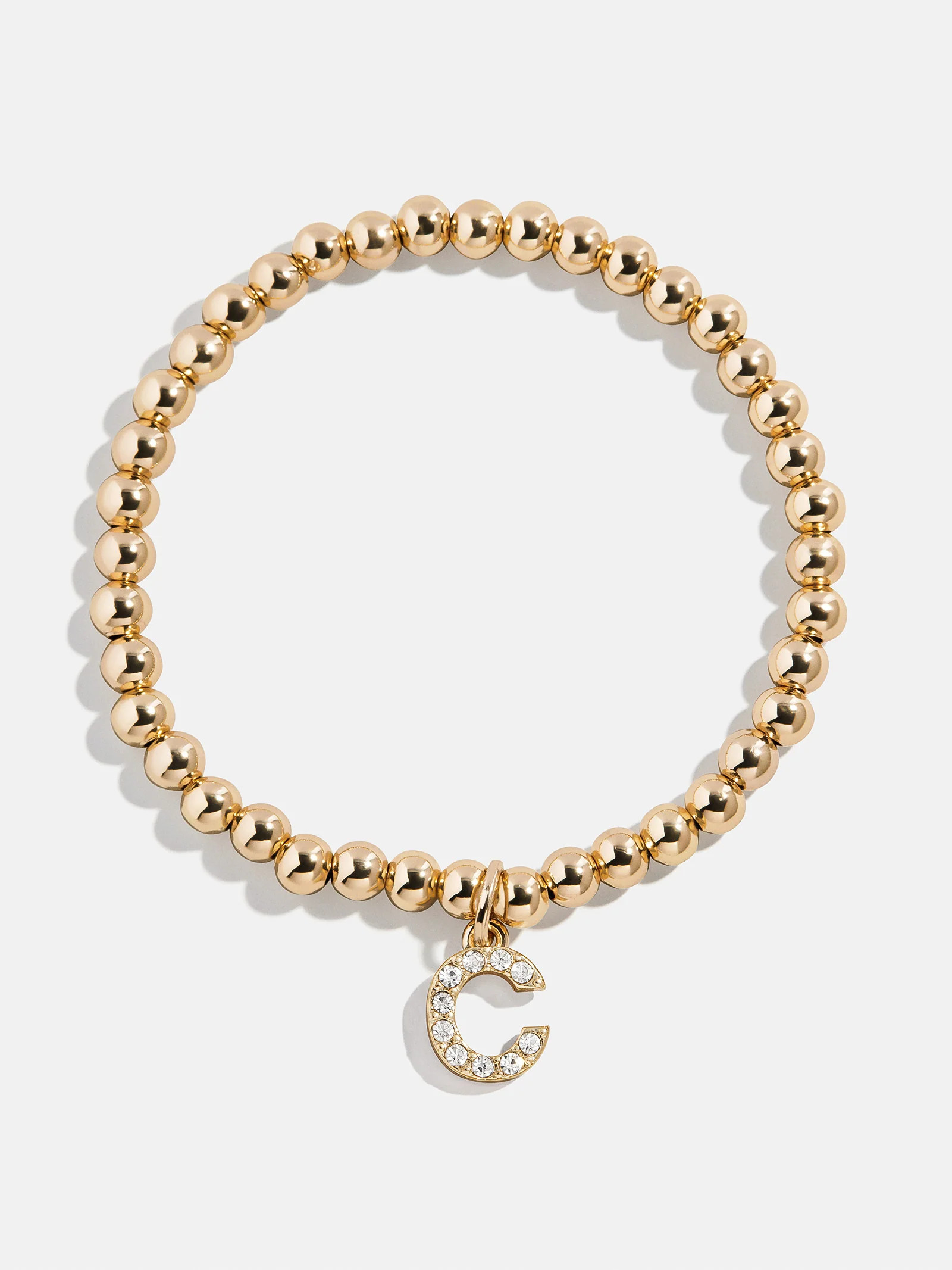 Gold/Pavé Dangle Charm Initial Pisa Bracelet - C | BaubleBar