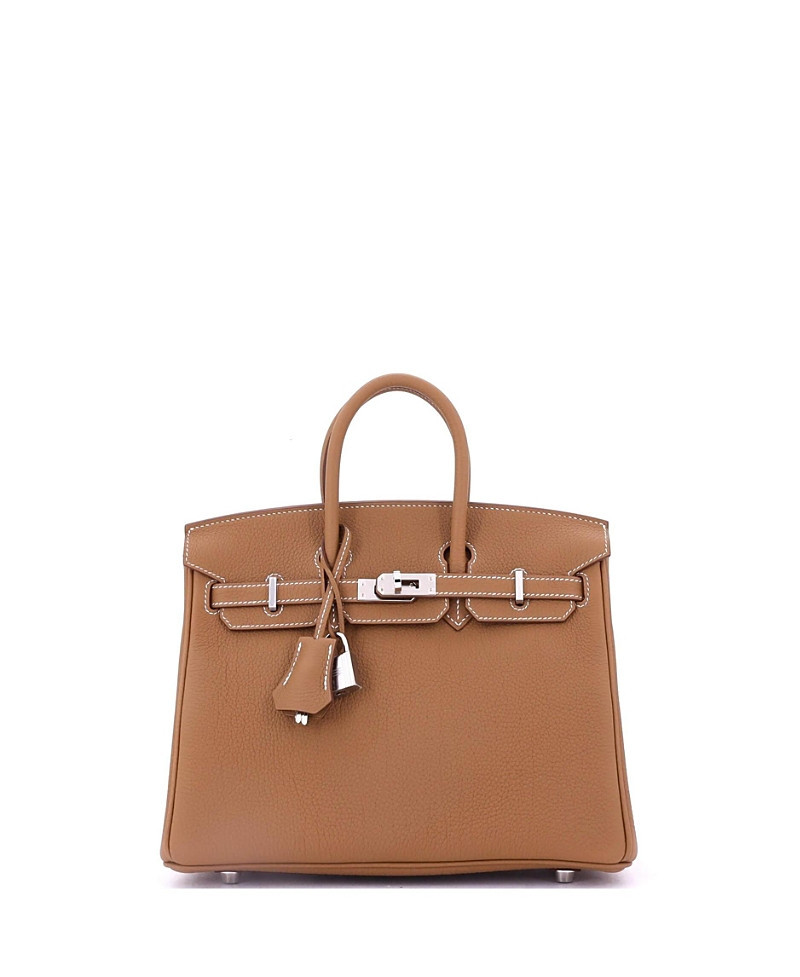 Pre-Owned Hermes Birkin 25 Handbag Brown Togo with Palladium Hardware | Bloomingdale's (US)
