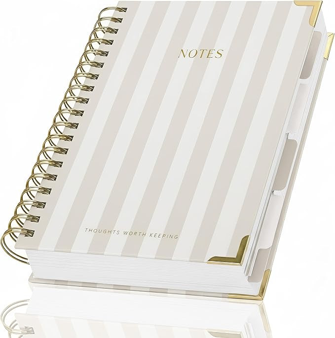 Aesthetic Thick Spiral Notebook With Tabs - Premium Journal For Women Size B5 - College Ruled Not... | Amazon (US)
