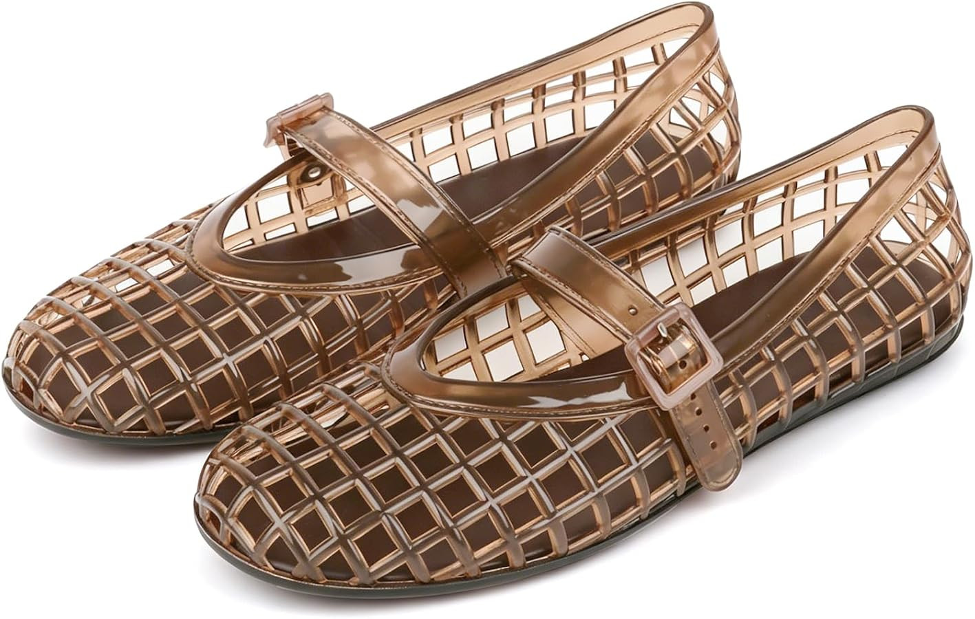 Etebella Jelly Mary Jane Ballet Flats for Women Mesh Causal Jelly Sandals Comfortable Clear Hollo... | Amazon (US)