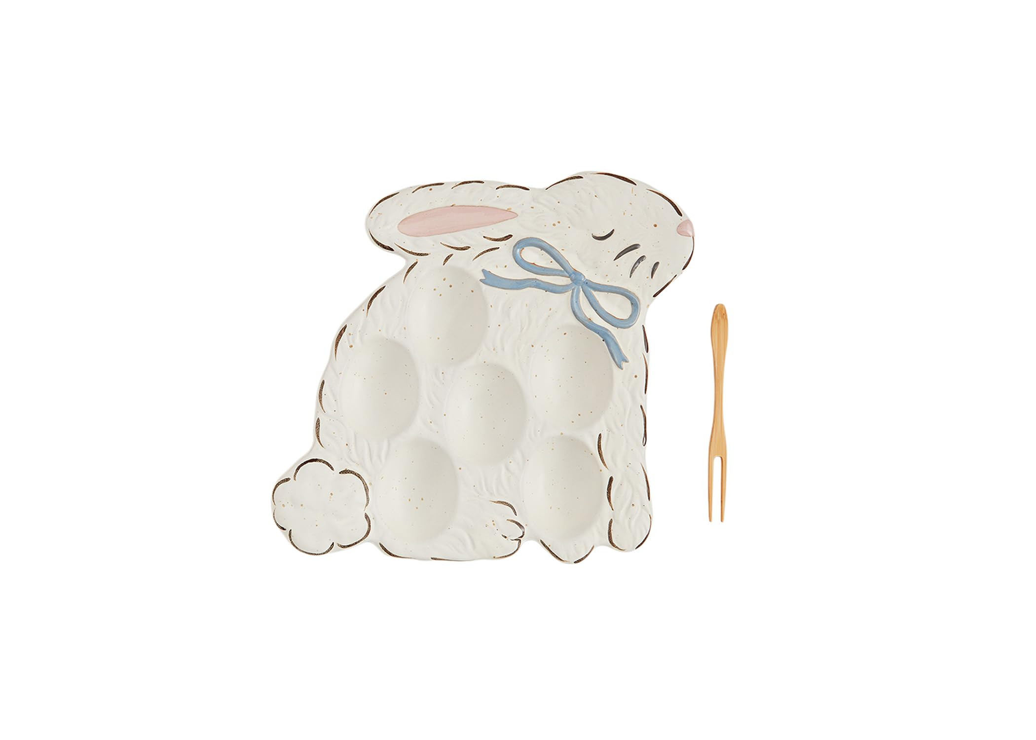 Mud Pie Small plate 7" x 7 3/4" | fork 5" DEVILED EGG PLATTERS, Blue | Amazon (US)