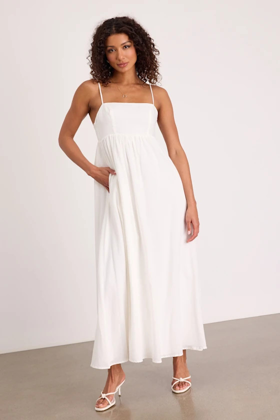 Janie White Backless Maxi Dress | Lulus