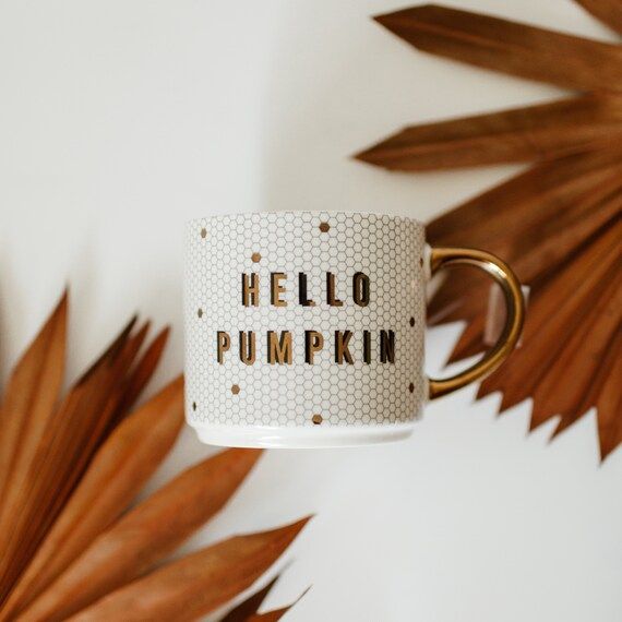 Hello Pumpkin Tile Coffee Mug  Fall Coffee Mug  Pumpkin - Etsy | Etsy (US)