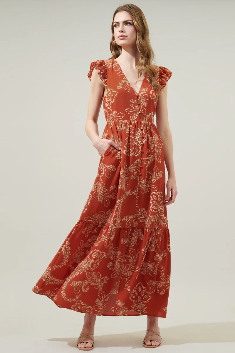 Ginger Paisley Evianna Button Down Maxi Dress | Sugarlips