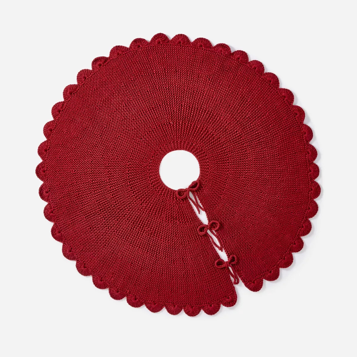 Scalloped Knit Tree Skirt Red - Threshold™ designed with Studio McGee | Target