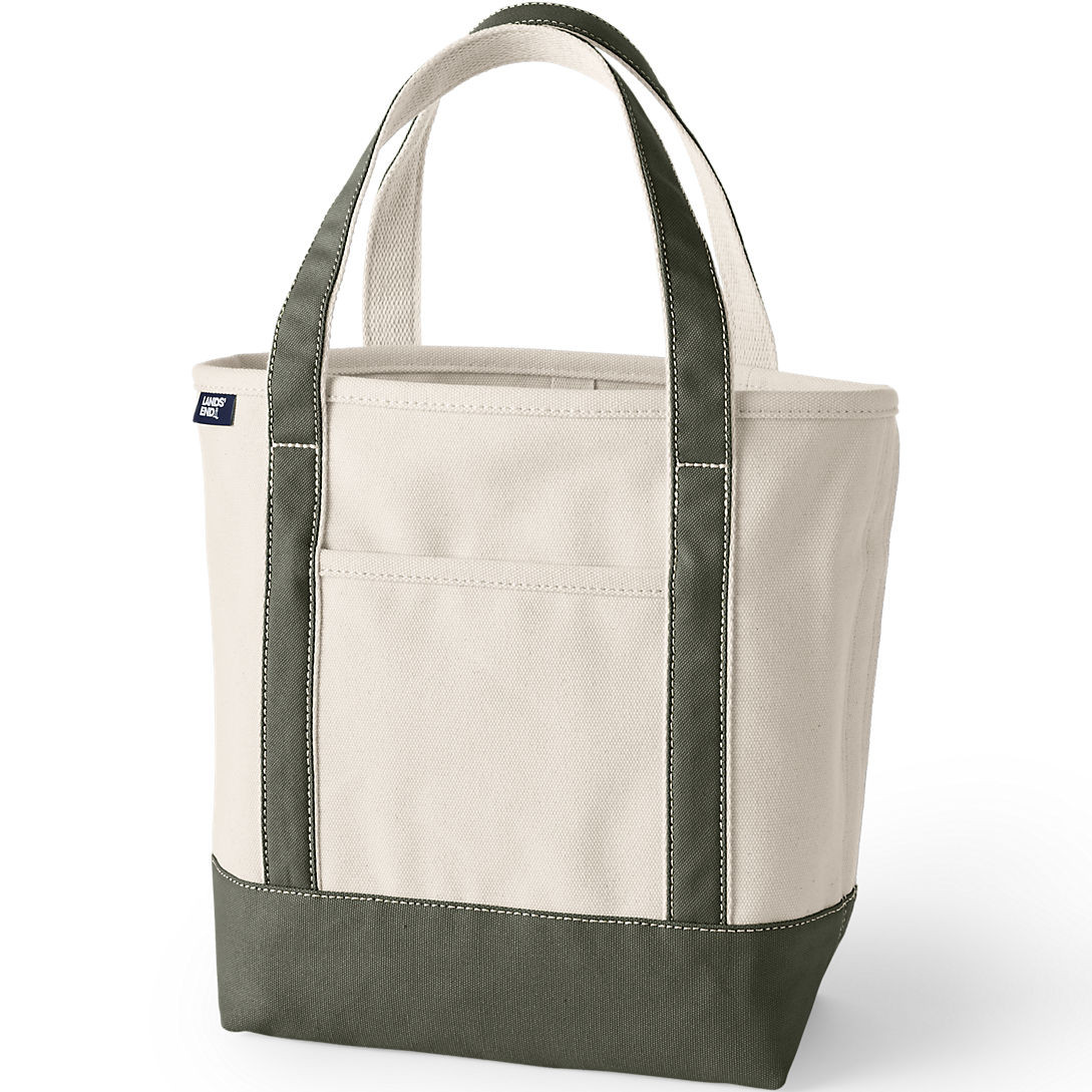 Medium Natural 5 Pocket Open Top Canvas Tote Bag | Lands' End (US)