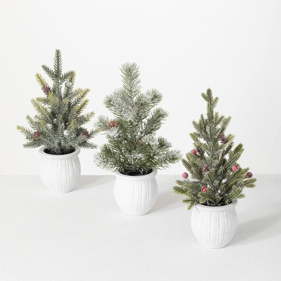 Sullivans Potted Pine Tree Set/3, Christmas Décor Trees, Holiday Decor, Christmas Tabletop Trees... | Amazon (US)