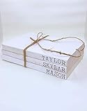 Personalized Stacked Books, Stack of Books Decor, Farmhouse Books, Stamped Books, Custom Book Stack, | Amazon (US)