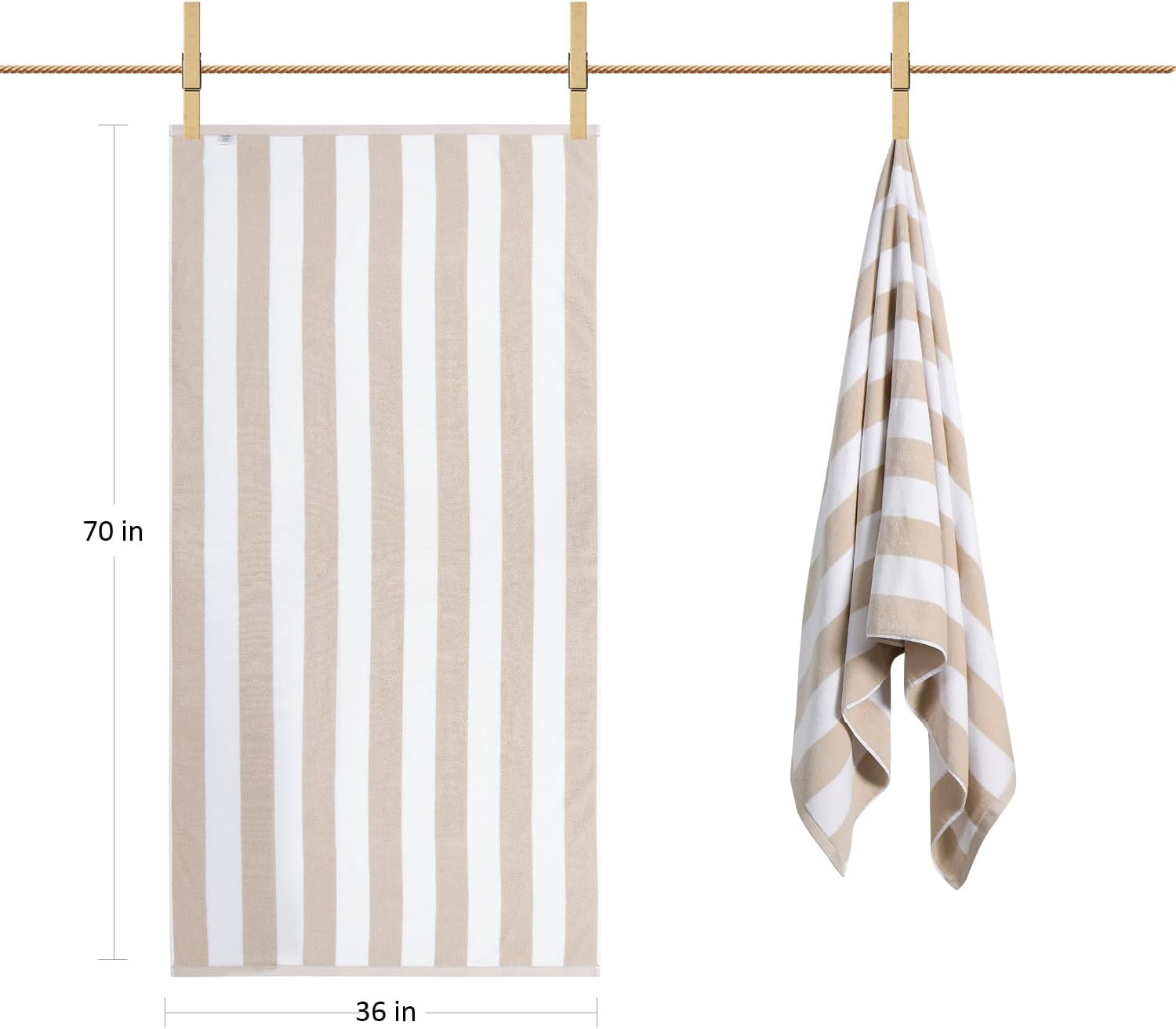 LULUHOME Large Oversized Beach Towel - Big Cotton 36 x 70 Inch Striped Pool Towel, Large Cabana S... | Amazon (US)