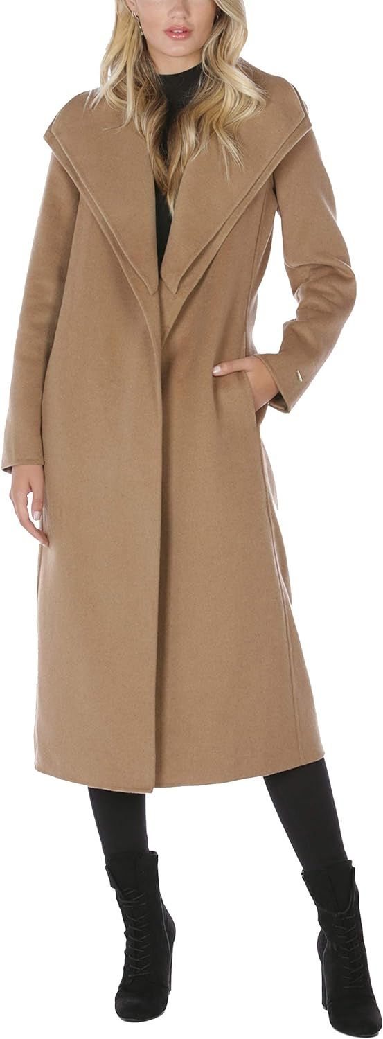 T Tahari Women's Maxi Double Face Wool Blend Wrap Coat | Amazon (US)