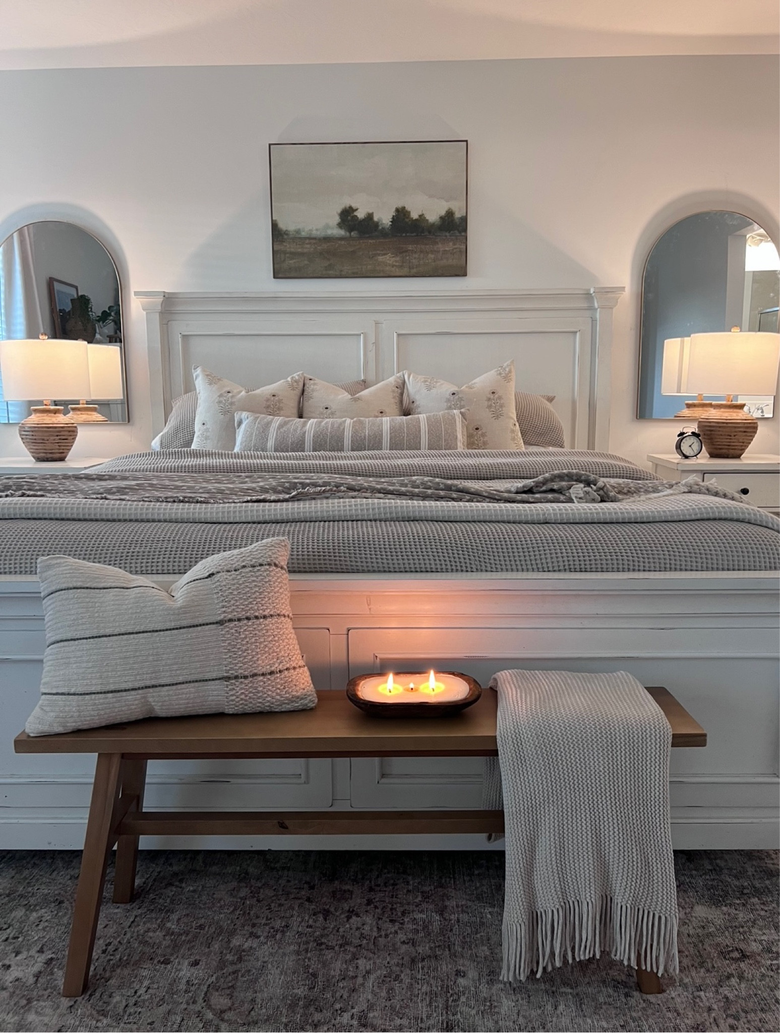 My cozy place at the end of the day ✨ 

Master bedroom, cozy bedroom, neutral home, Wayfair finds, target finds, home decor 

#LTKhome