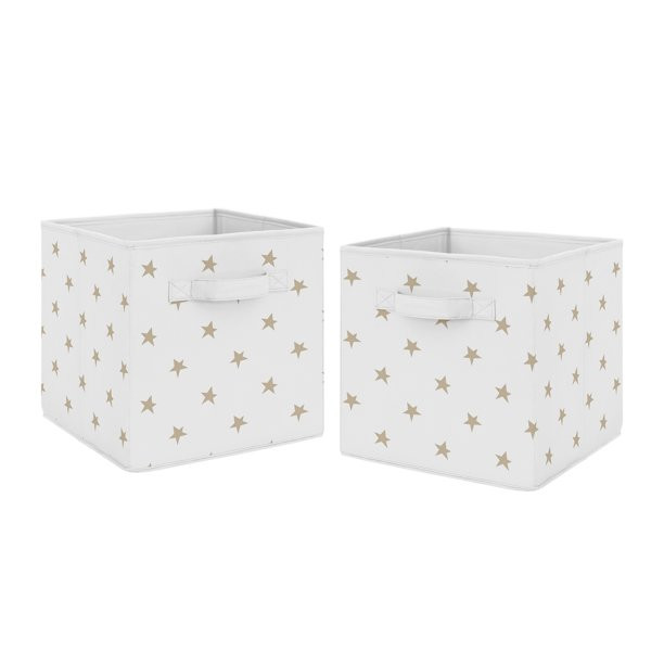 Gold Celestial Star Fabric Storage Bin (Set of 2) by Sweet Jojo Designs | Walmart (US)
