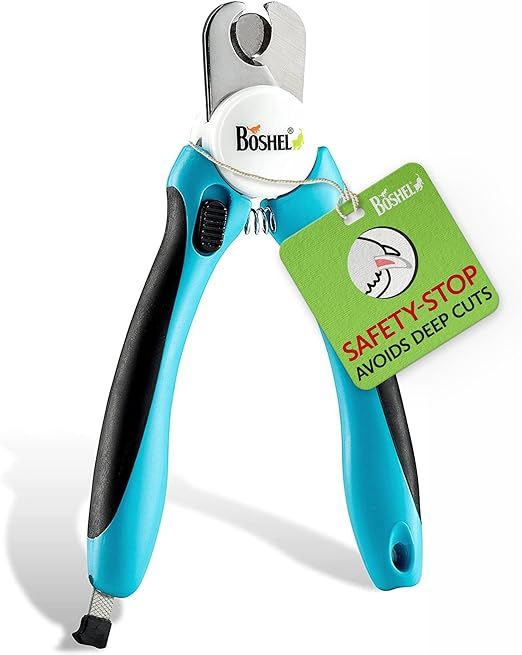 BOSHEL Dog Nail Clippers and Trimmer - with Safety Guard to Avoid Over-Cutting Nails & Free Nail ... | Amazon (US)