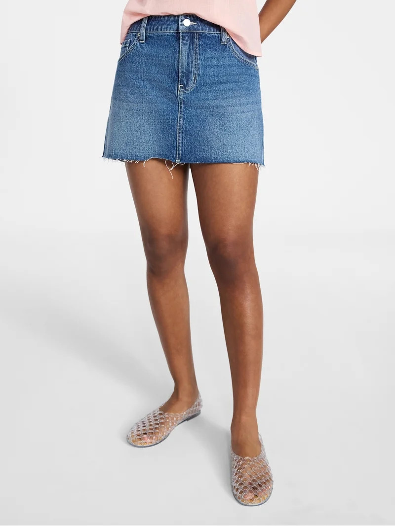 No Boundaries Denim Mini Skirt, Women's XXS-XXL | Walmart (US)
