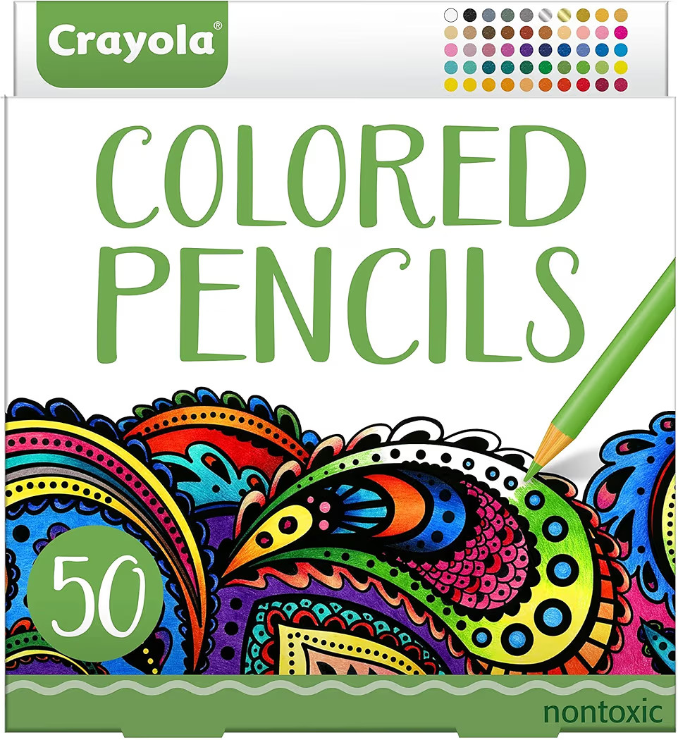 Crayola Colored Pencils For Adults (50ct), Colored Pencil Set for Adult Coloring Books, Coloring ... | Amazon (US)