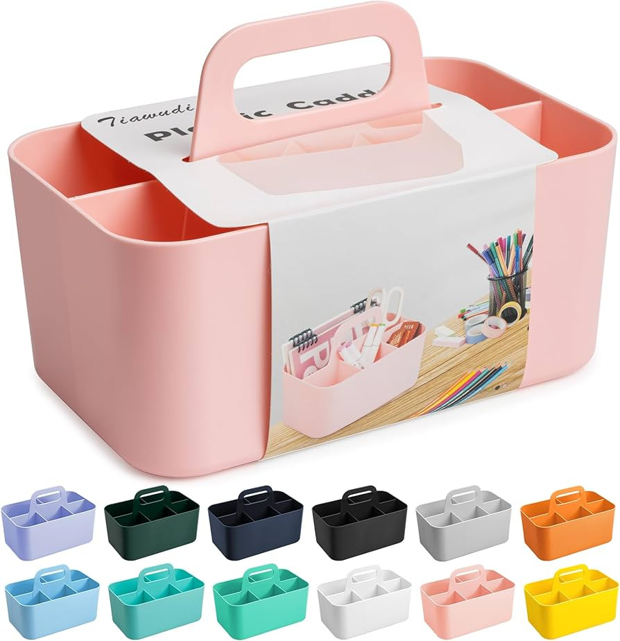 Tiawudi Multipurpose Caddy Organizer, Plastic Caddy with Handle, Stackable Desk Organizer for Sta... | Amazon (US)