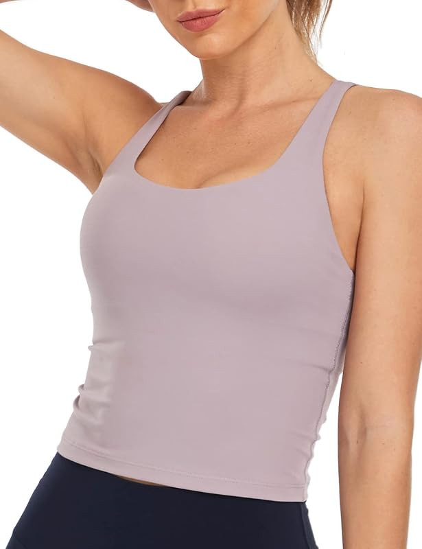 HeyNuts Longline Zeal Bras Medium Impact Wirefree Sports Bras Workout Tank Tops with Removable Pa... | Amazon (US)