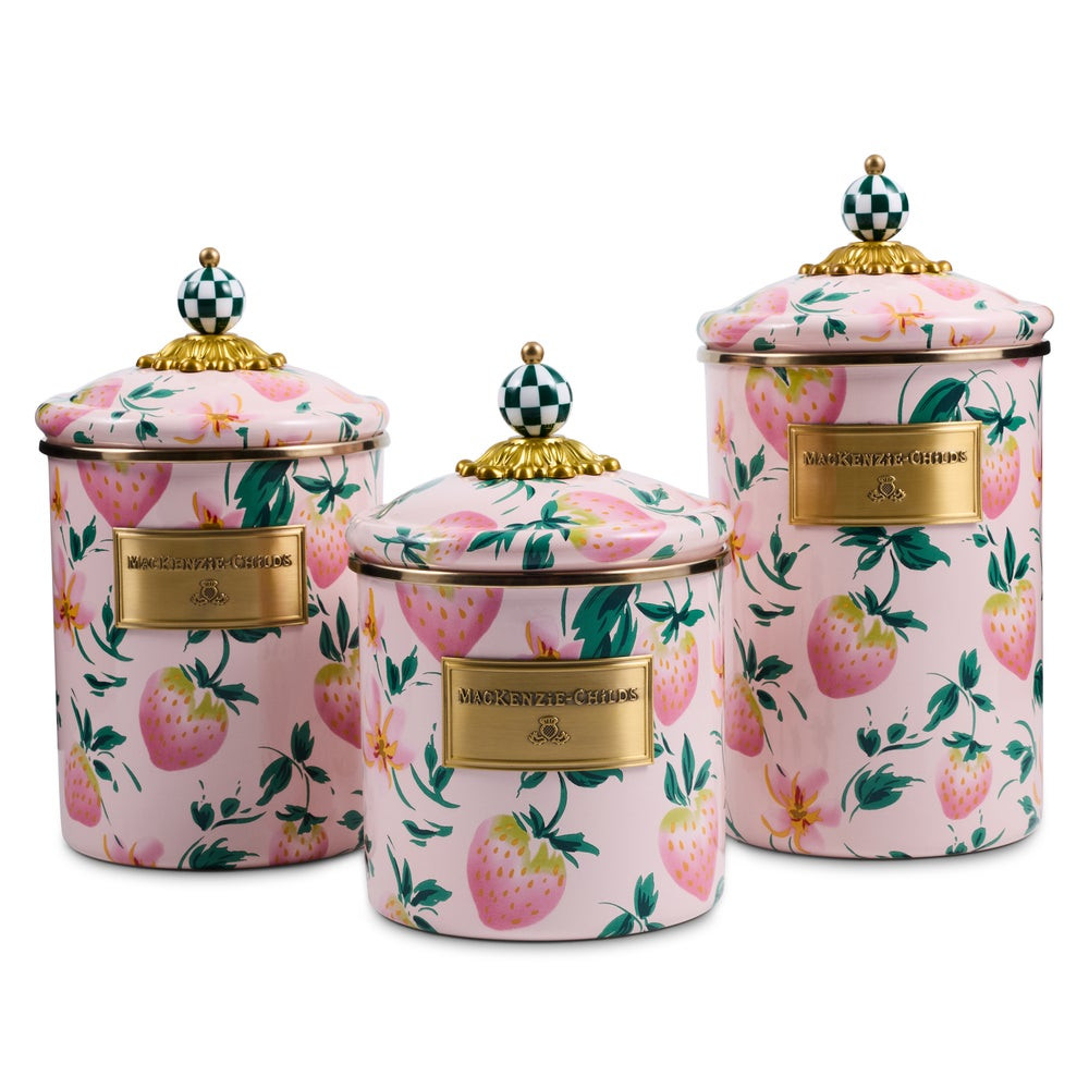 Strawberry Canisters, Set of 3 | MacKenzie-Childs