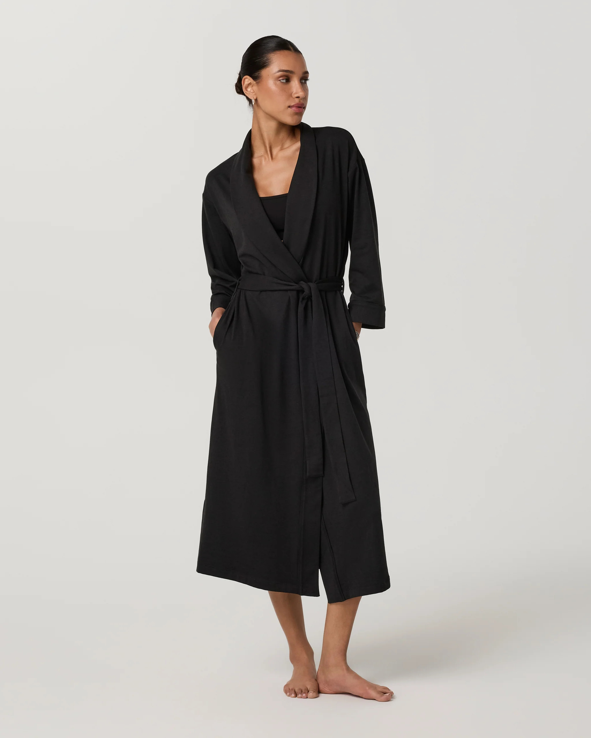 DreamKnit™ Robe – Black Heather Lounge Robe – Vuori | Vuori Clothing (US & Canada)