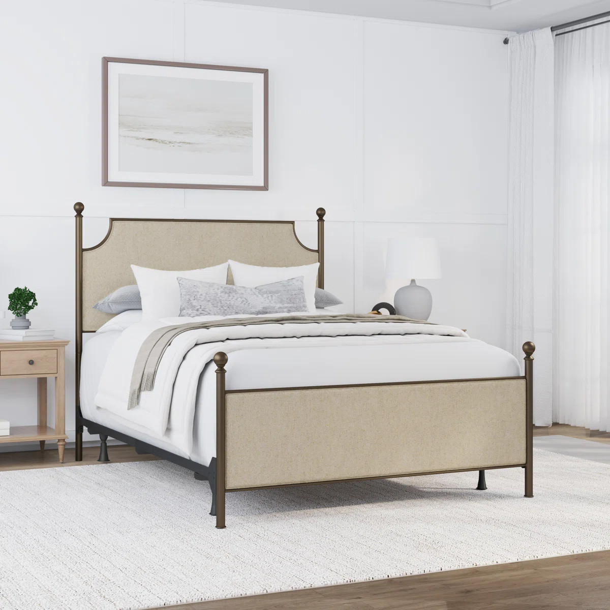 Olague Upholstered Metal Standard Bed | Wayfair North America