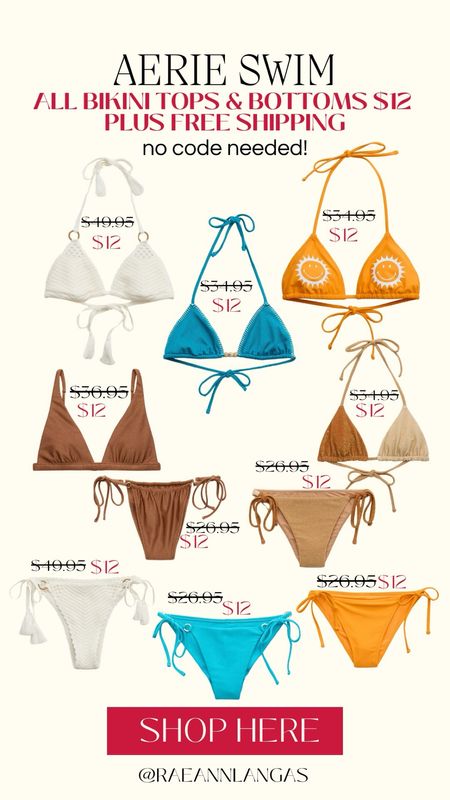 $12 bikinis at Aerie!! No code needed 

#LTKMidsize #LTKSwim #LTKSaleAlert