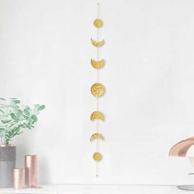Moon Phase Wall Hanging Boho Wall Decor Moon Phase Garland - Chic Bohemian Moon Decor for Dorm Ro... | Amazon (US)