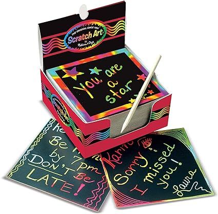 Melissa & Doug Scratch Art Rainbow Mini Notes (125 ct) With Wooden Stylus | Amazon (US)