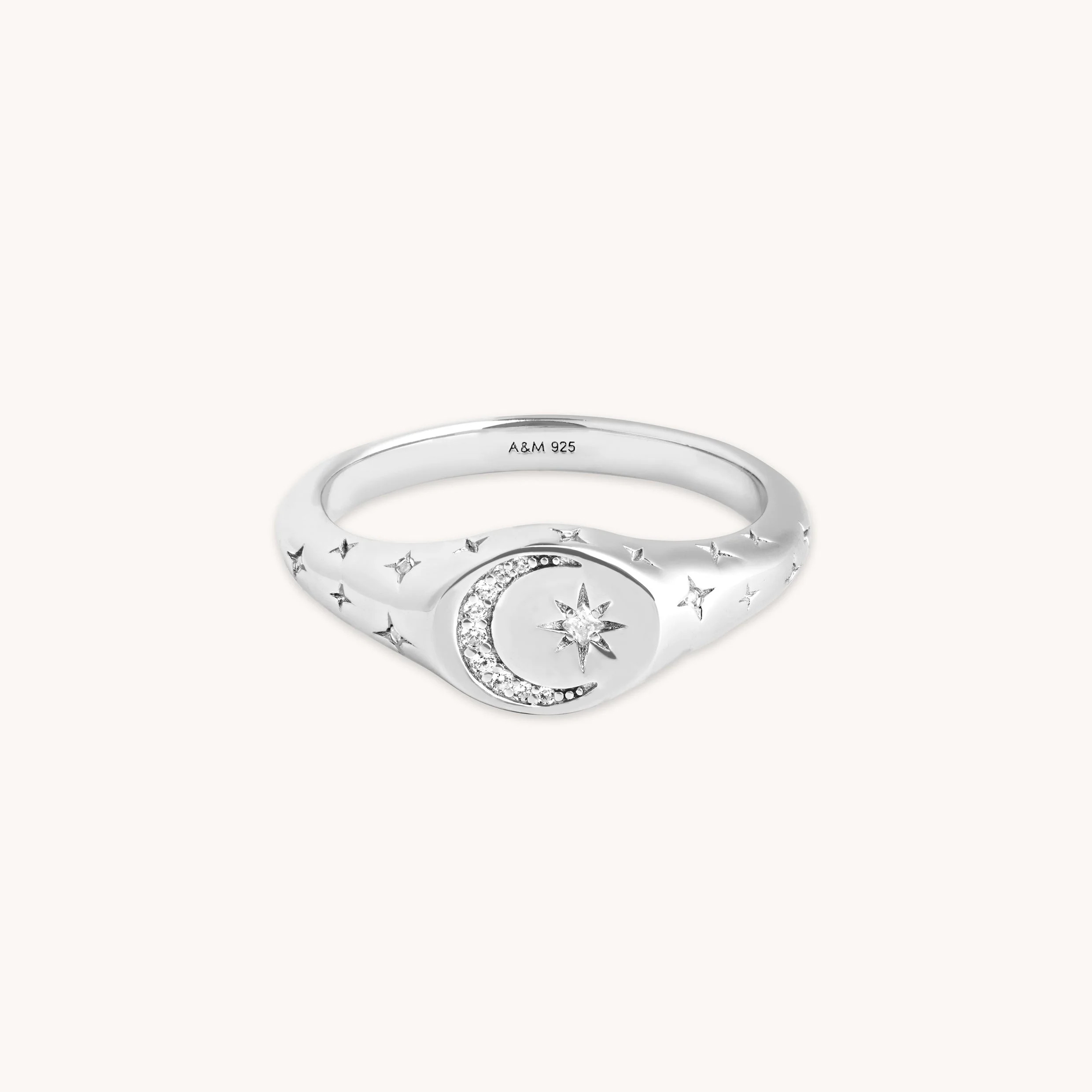 Cosmic Signet Ring in Silver | Astrid & Miyu UK
