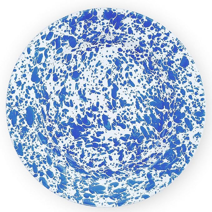 Enamelware Dinner Plate, 10.25 inch, Blue/White Splatter (Set of 4) | Amazon (US)